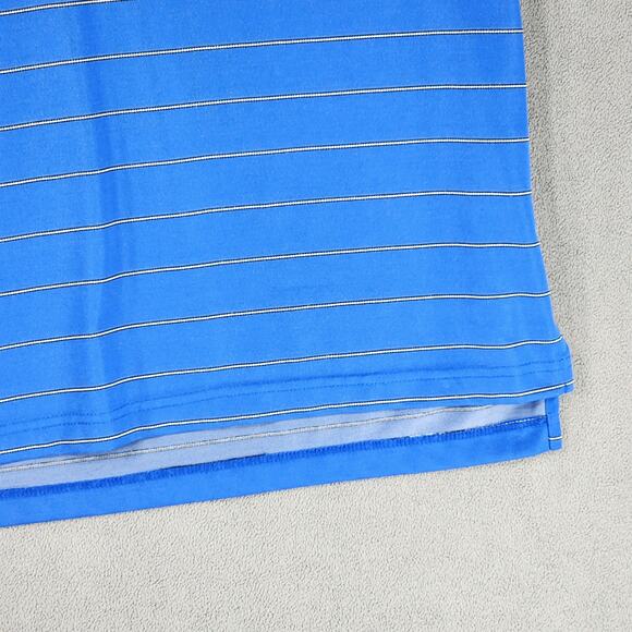 Duke Golf Club Polo Shirt XL Men Stripe Blue White 48x31 Bamboo Poly Breathable - Picture 8 of 11
